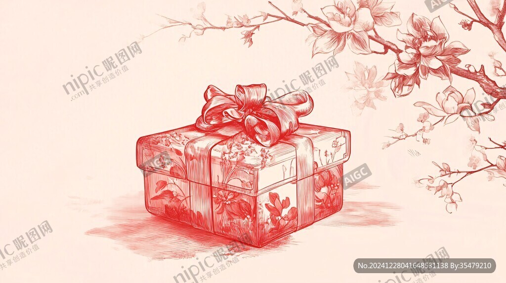 新年禮盒手繪石榴禮盒