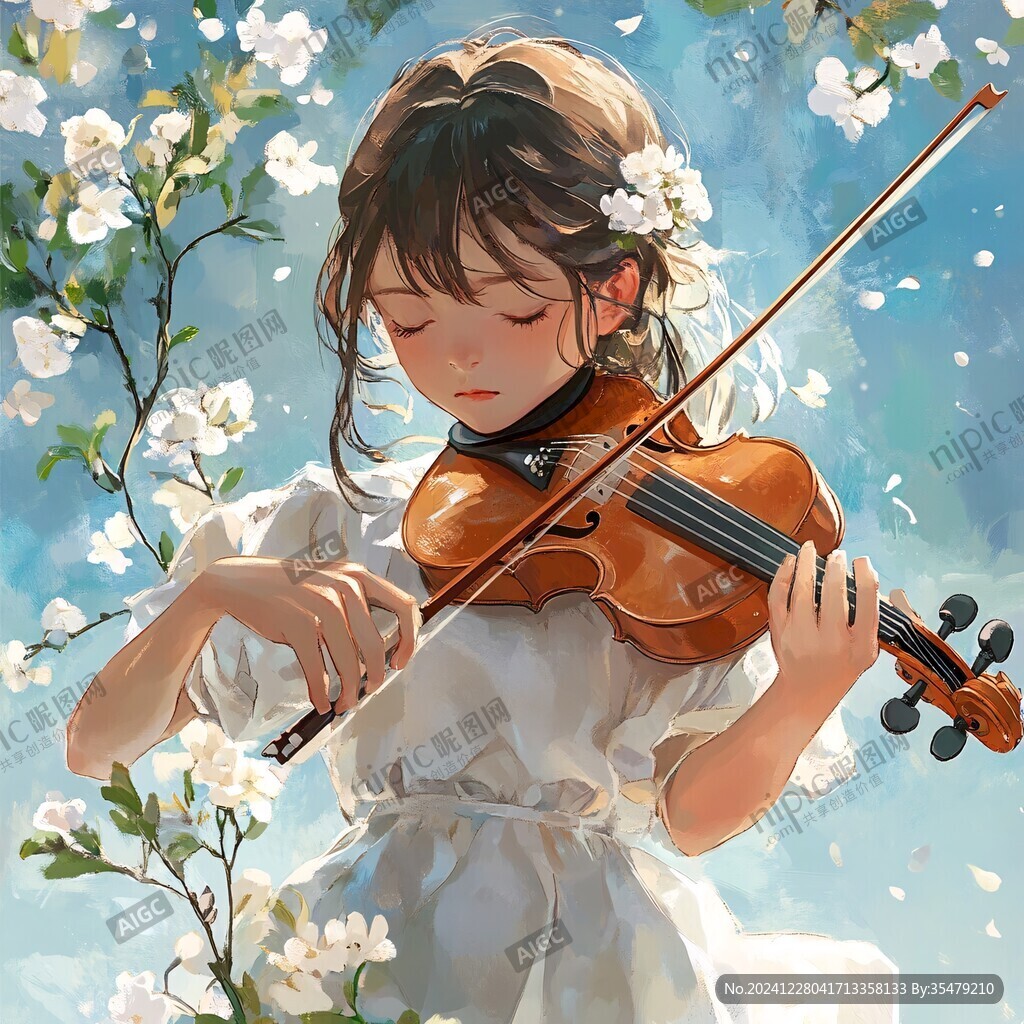 拉小提琴少女