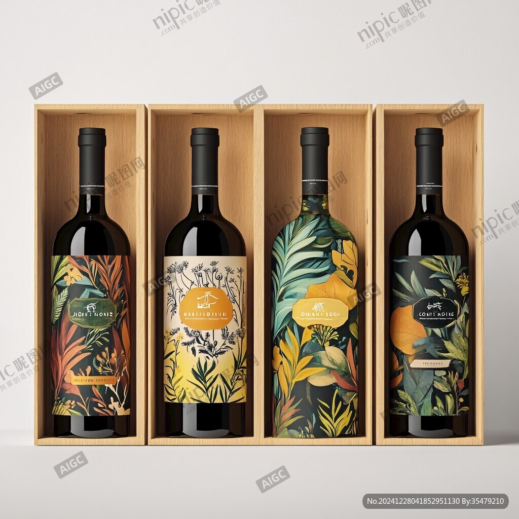 果酒包裝插畫