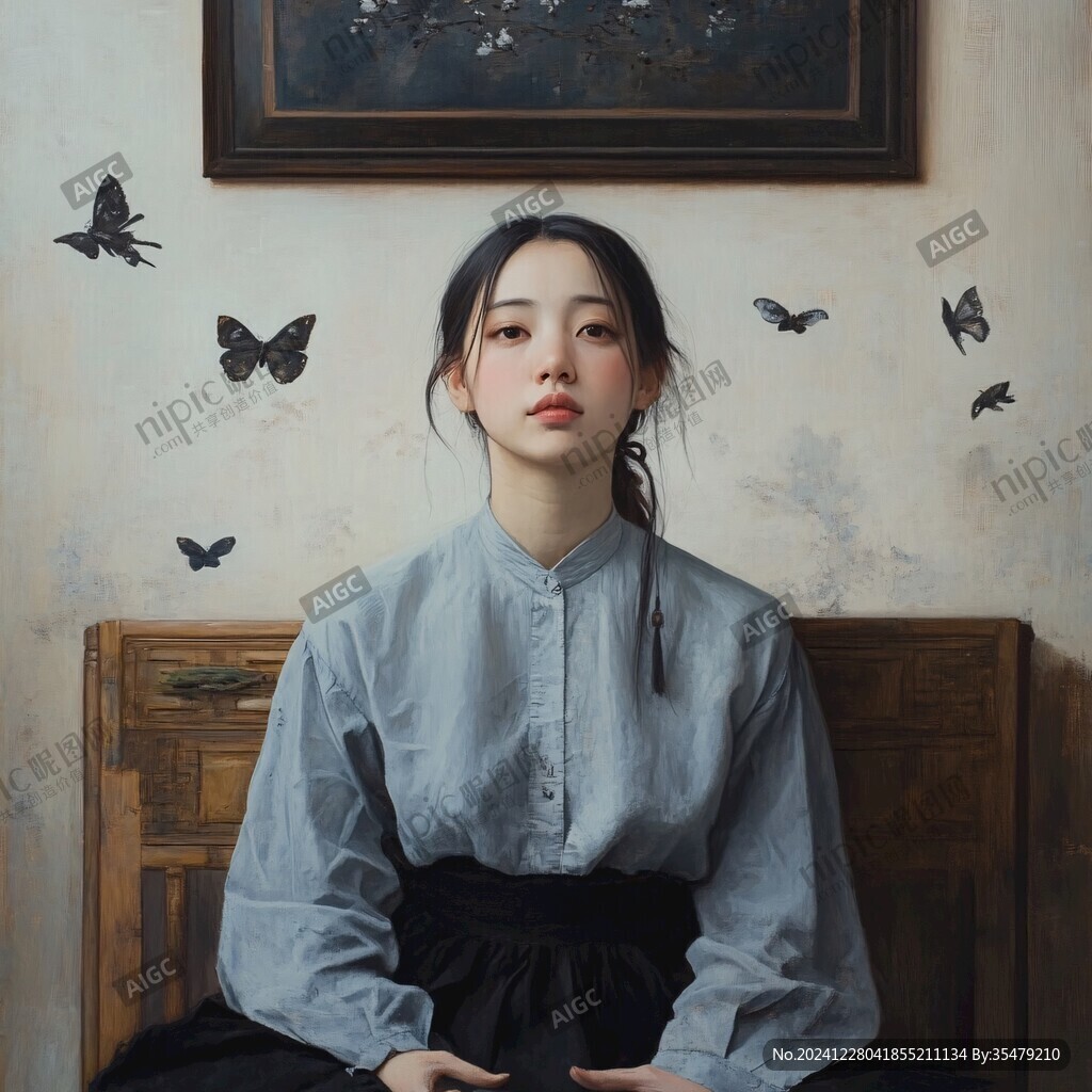 文藝風藍衣女孩