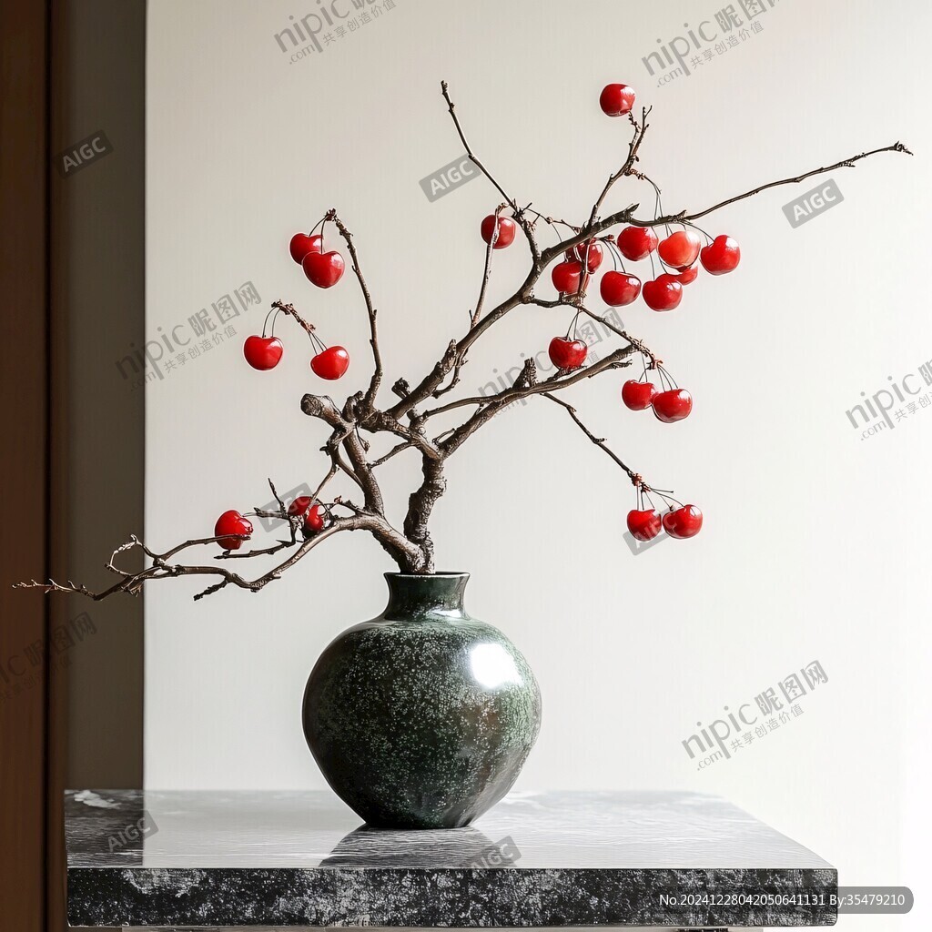 紅色新中式花藝