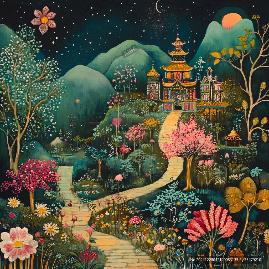 皇家園林插畫
