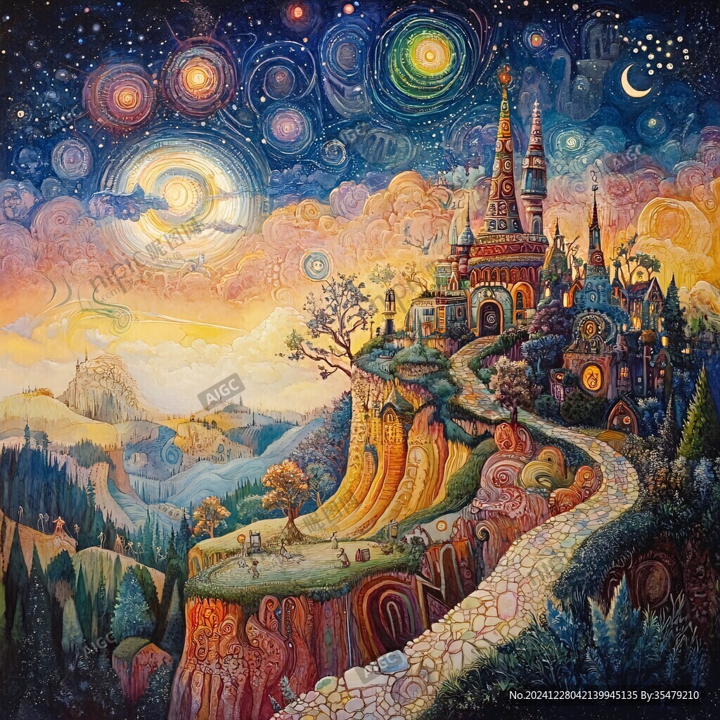 夢幻城堡插畫
