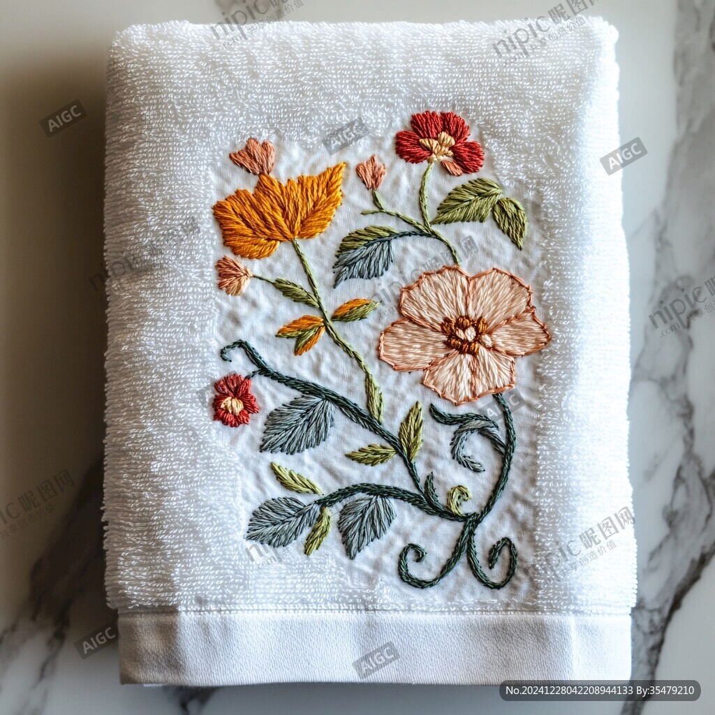 刺繡枕巾