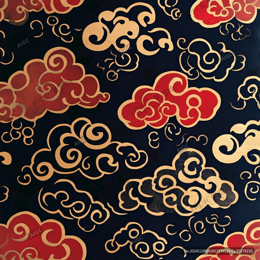 描金云紋