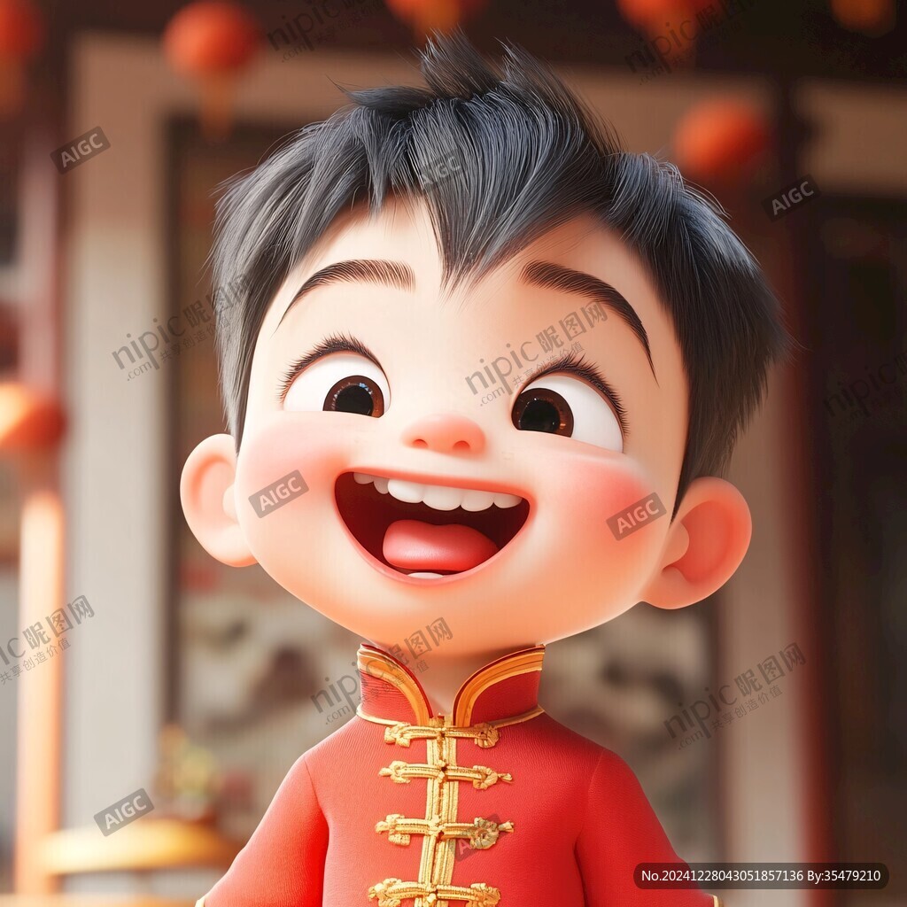 喜慶掌柜小男孩