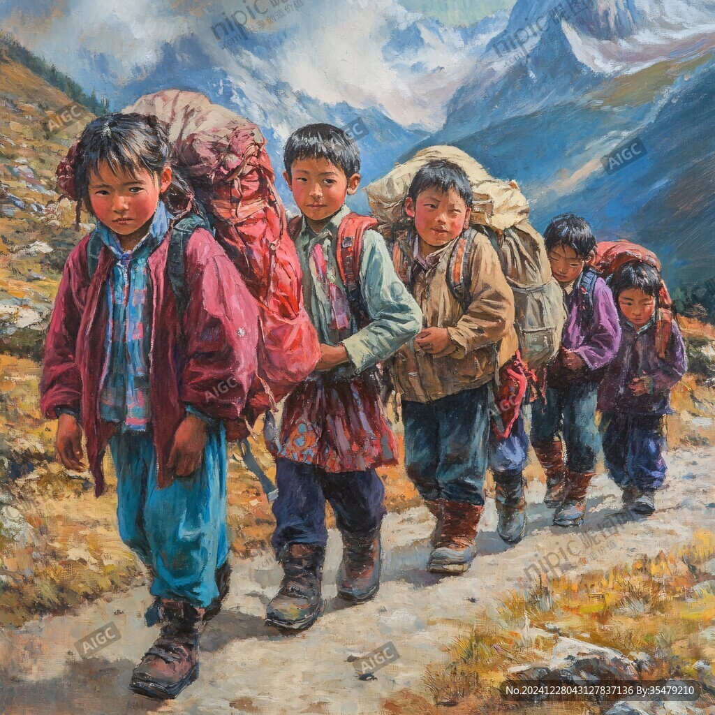 小朋友油畫