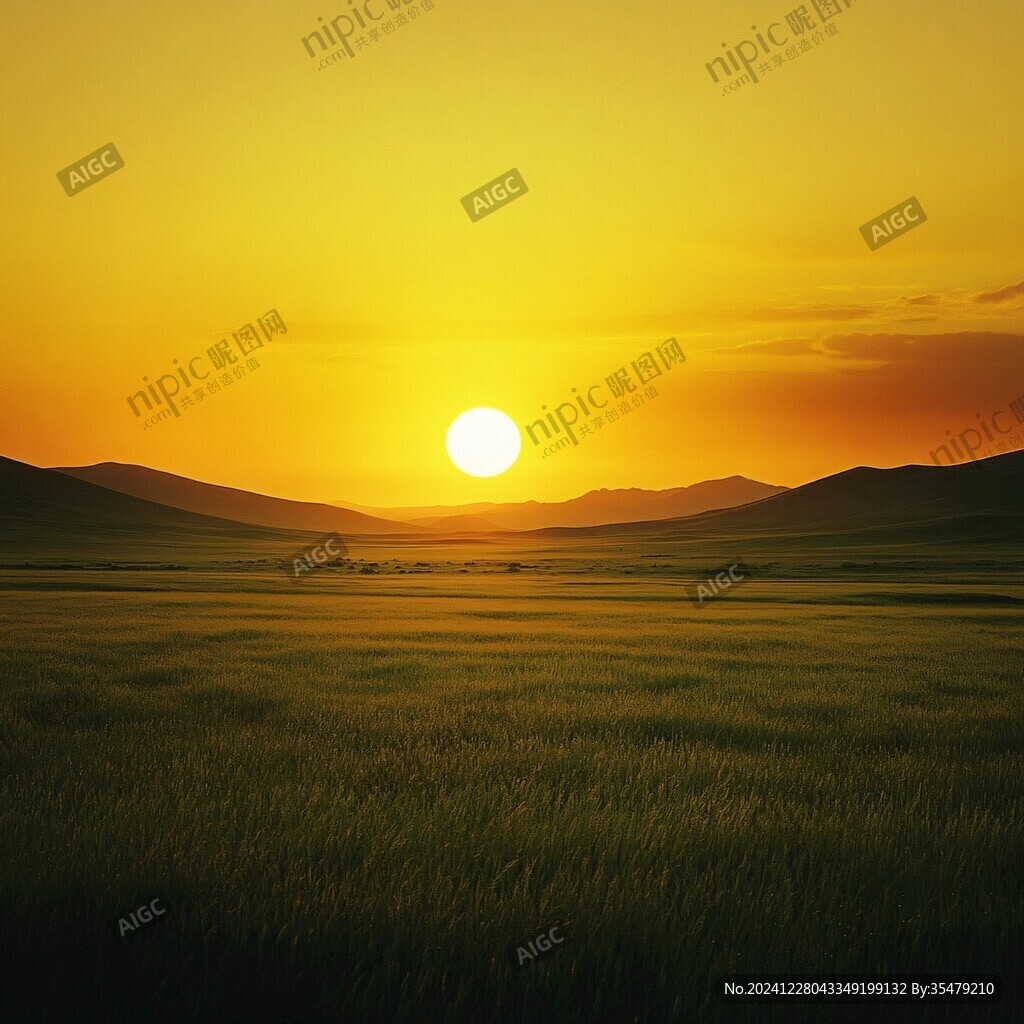 夏季草原日出