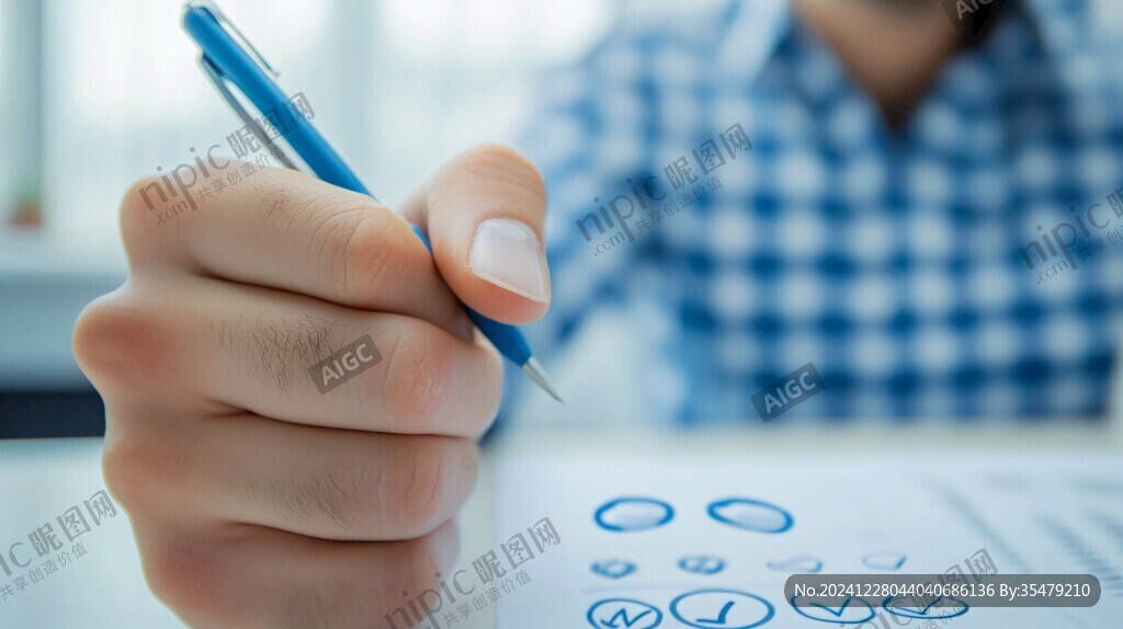正在寫字的手