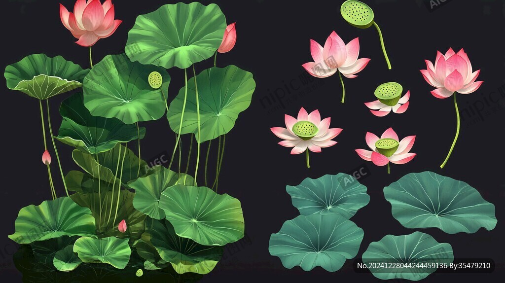 3d立體花卉荷花