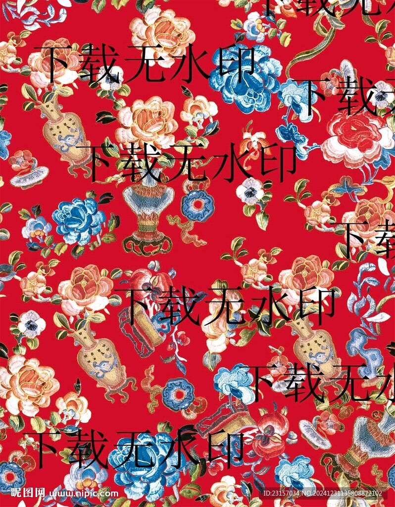 刺繡青花瓷