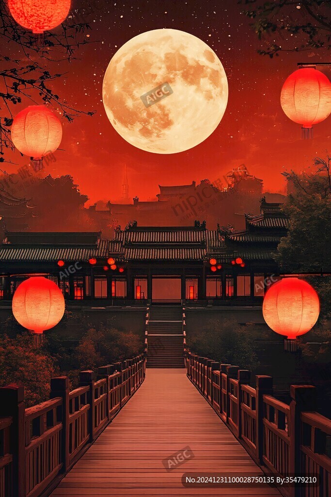 中秋門樓拍照背景