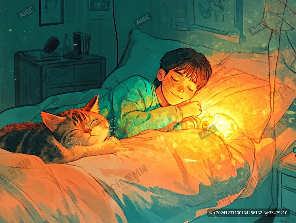 睡前故事插畫封面