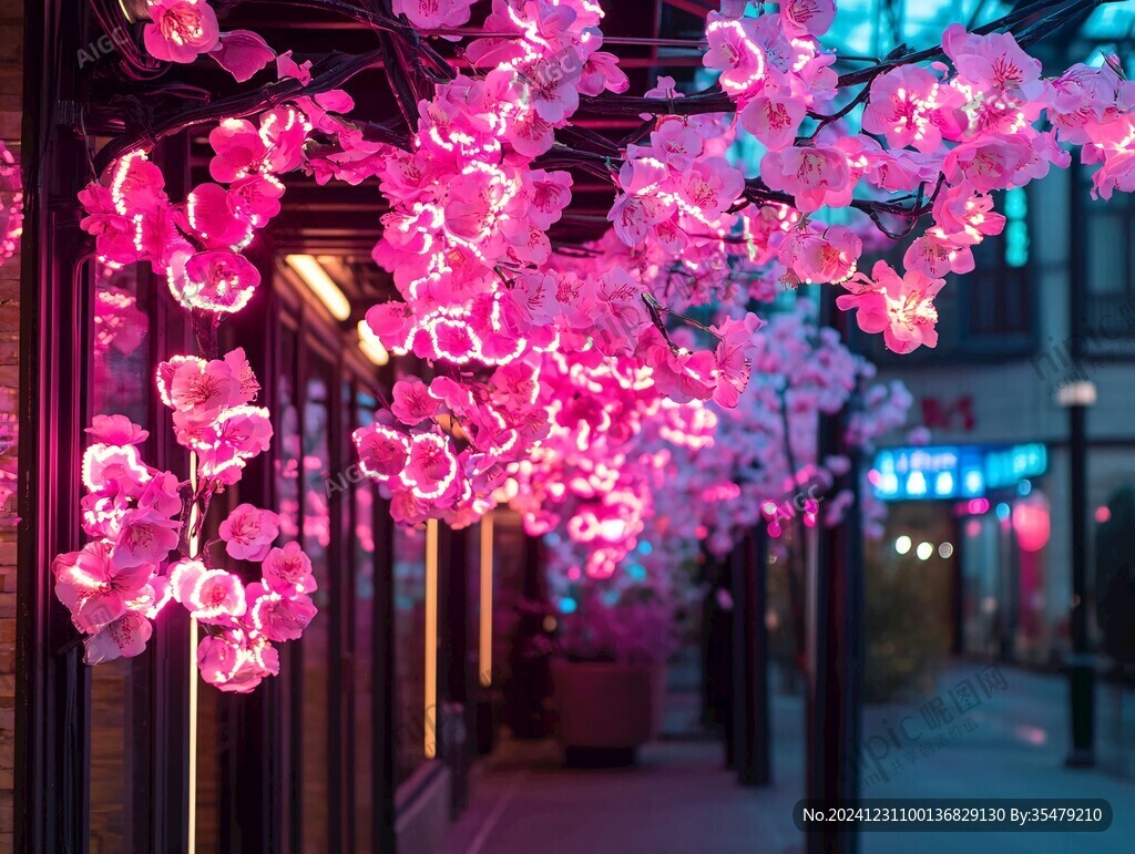 仿真桃花樹花燈
