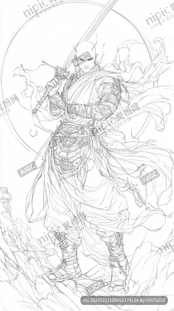 二郎神線稿