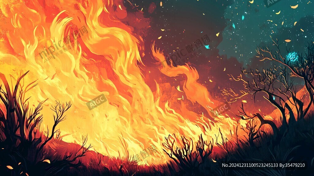火燒插畫