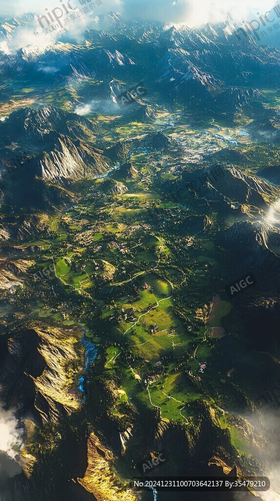 高原群山航拍背景