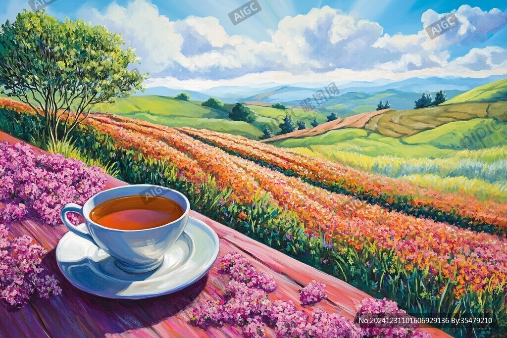 茶園插畫