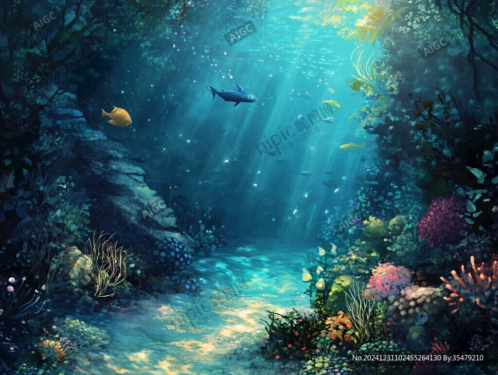 海底場景插畫