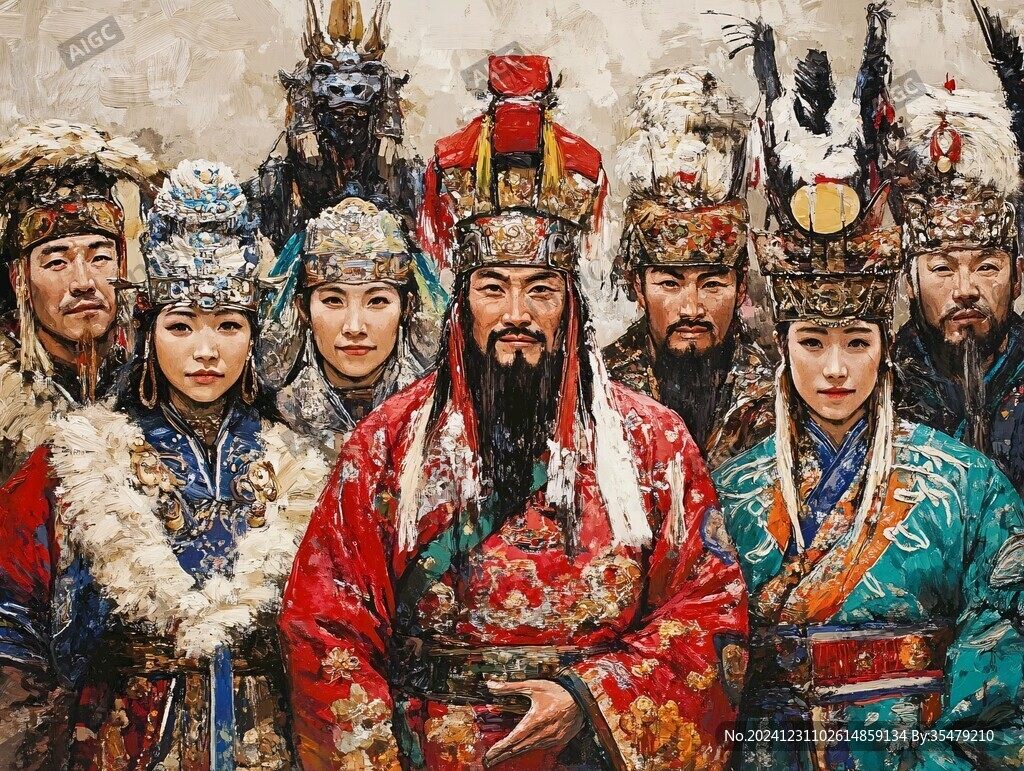 契丹首領(lǐng)與男女侍衛(wèi)