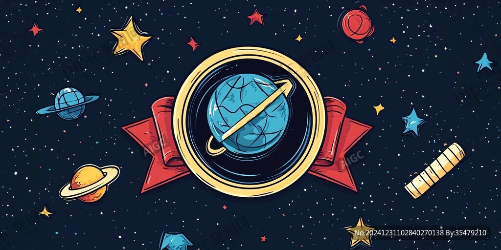 探索宇宙卡通圖案
