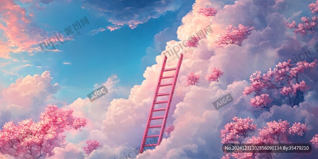 粉色奇幻樓梯