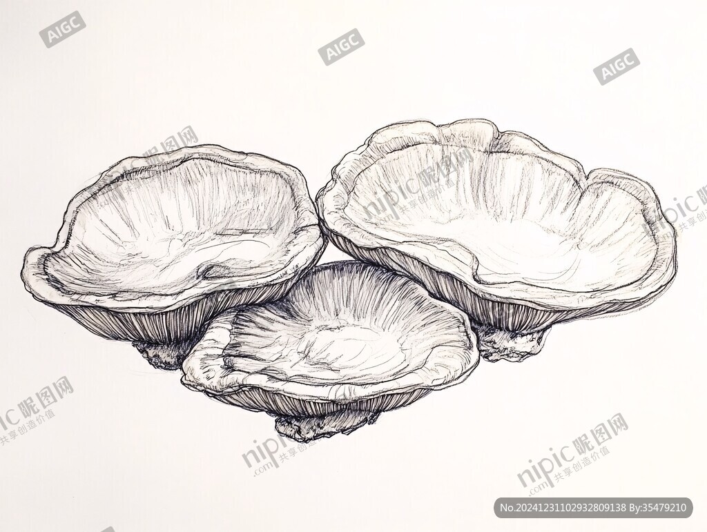 素描扇貝插畫