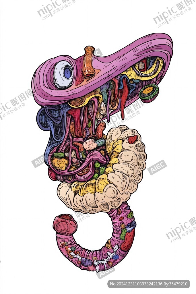 九轉(zhuǎn)大腸插畫