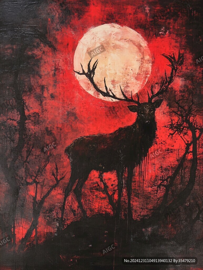 神鹿插畫