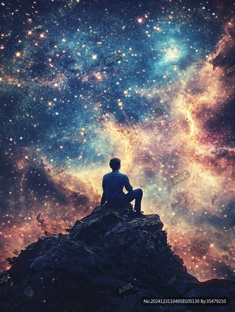 星辰大海男孩背影
