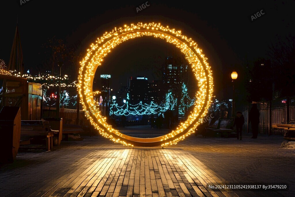 前海拱門夜晚