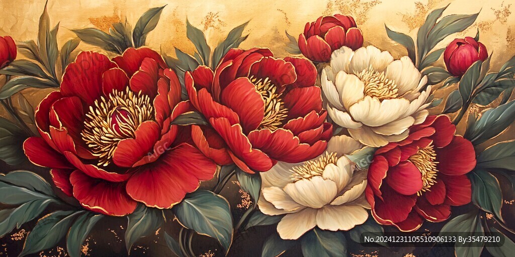 描金牡丹
