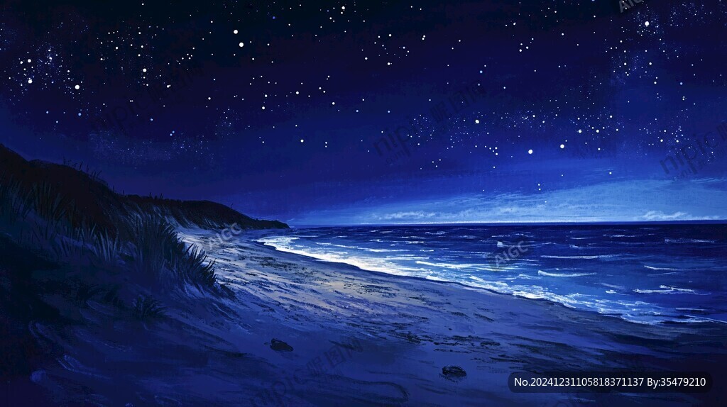 手繪唯美夜晚