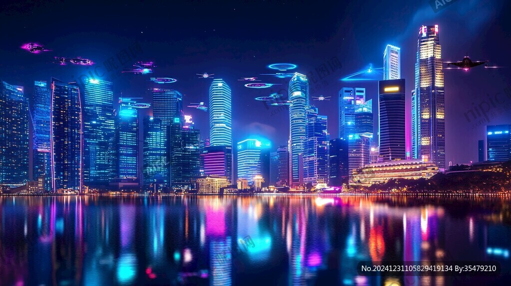 現(xiàn)代科技城市繽紛炫彩