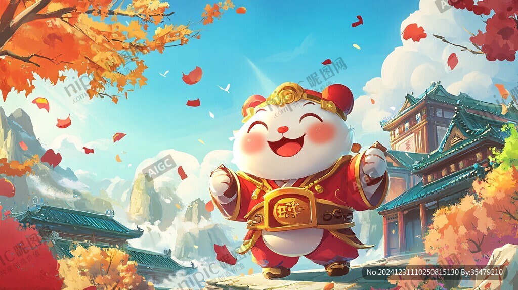 熊貓財(cái)神文創(chuàng)插畫