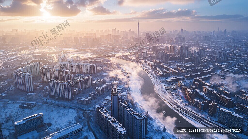 冰封海河