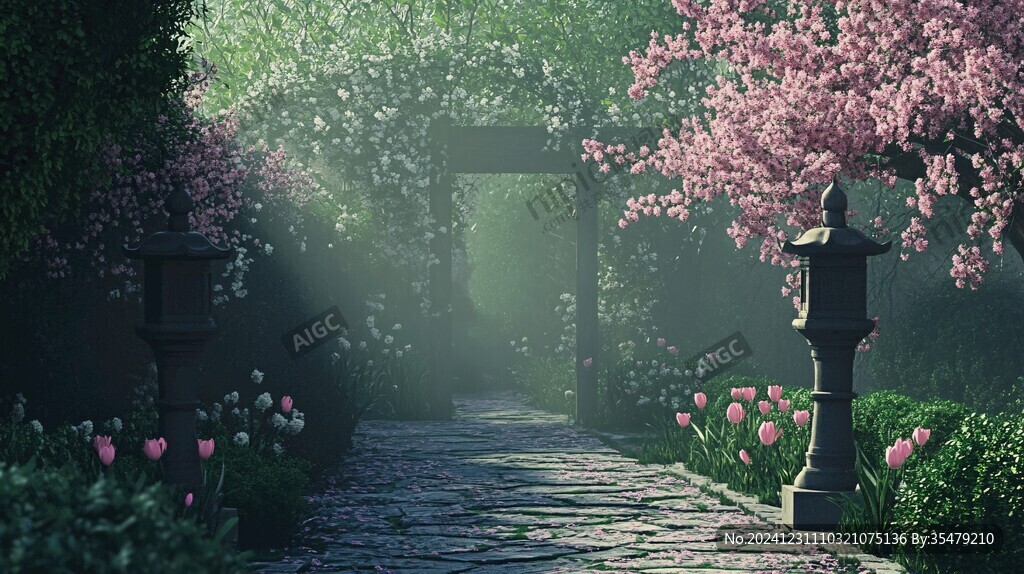 唯美薔薇花小路