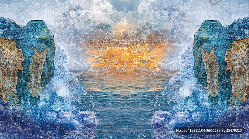 海水抽像畫