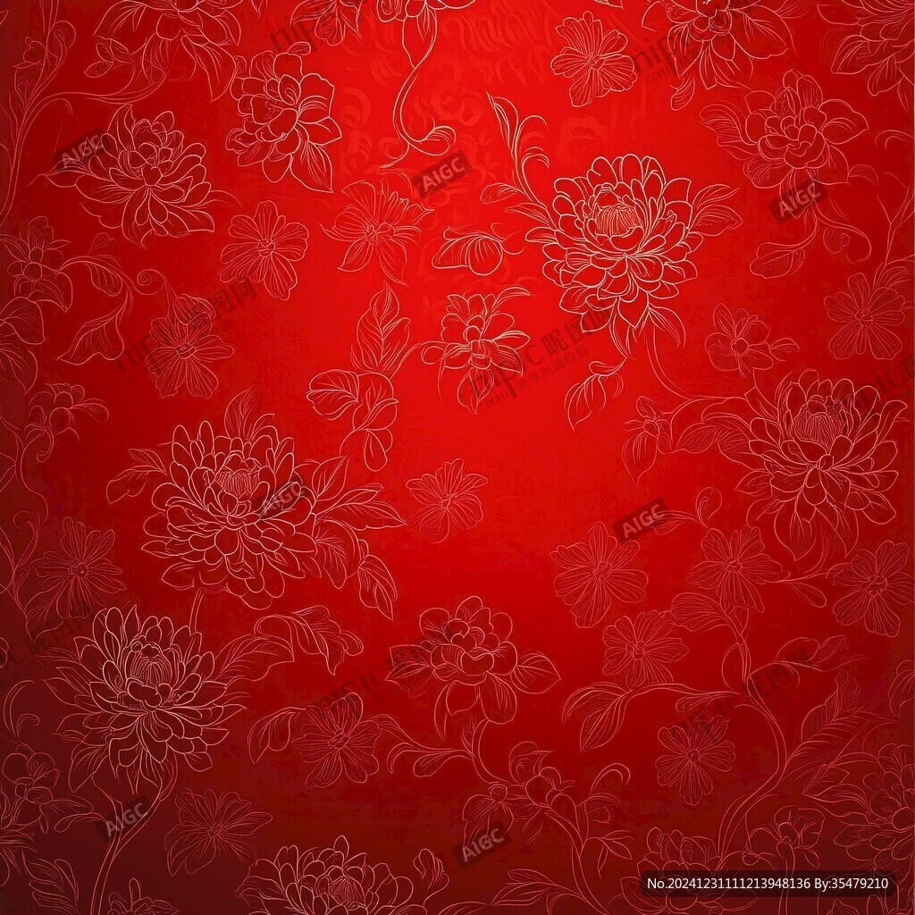 紅色背景花卉