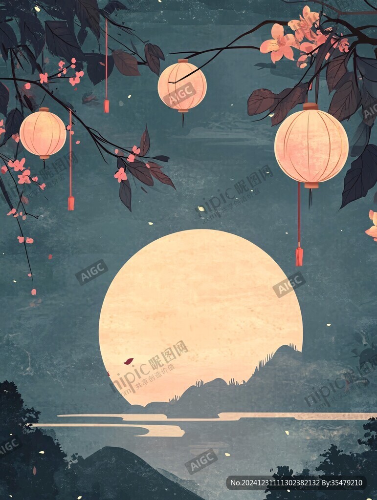 古風(fēng)中秋節(jié)插畫
