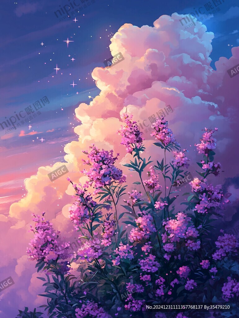 夢幻紫色花叢