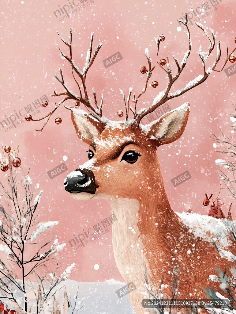 鹿包裝插畫