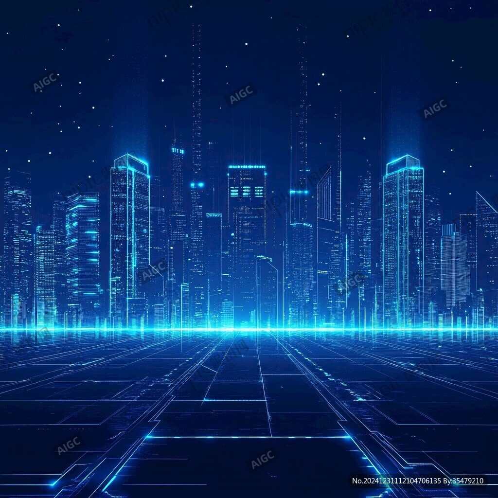 智慧城市藍色科技背景