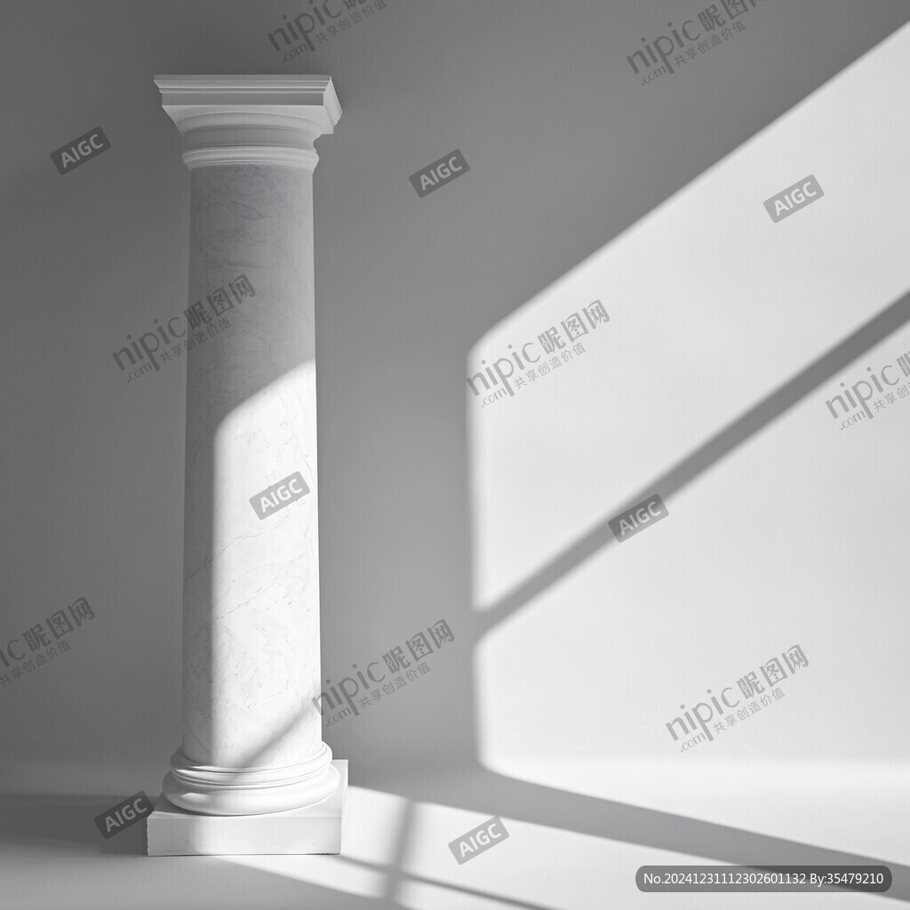 水泥柱光影