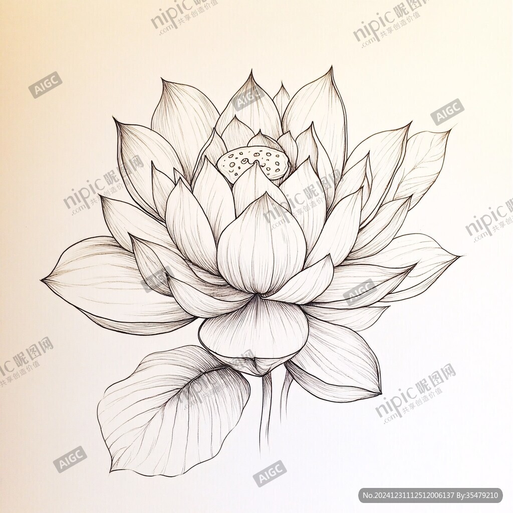 蓮花線稿