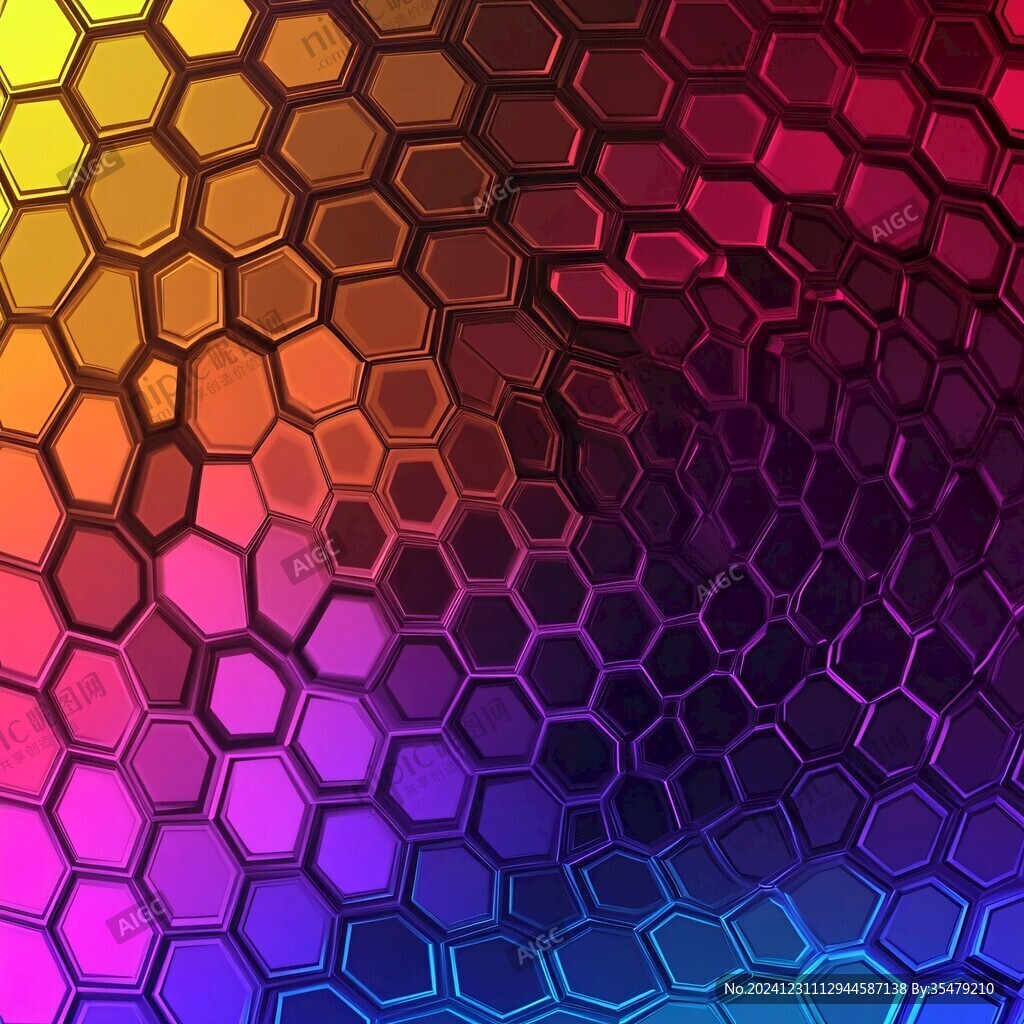 彩虹色六邊形