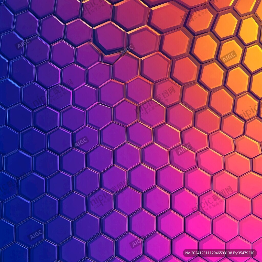 彩虹色六邊形