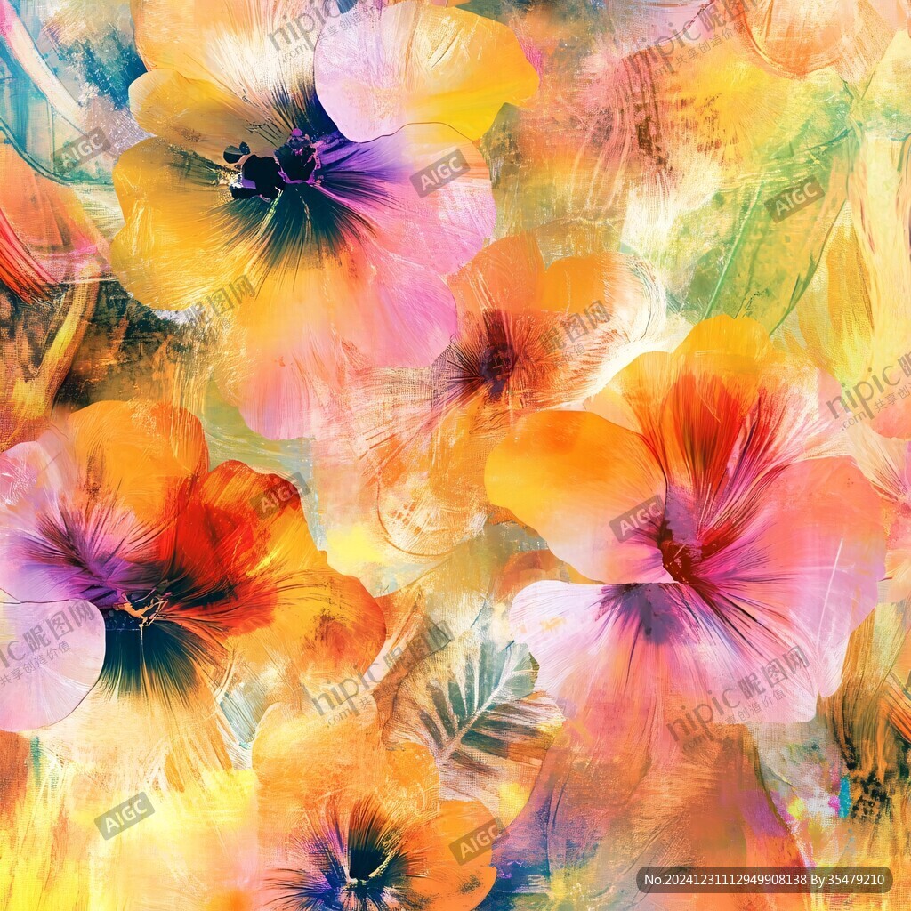 抽象花朵絢麗炫彩背景