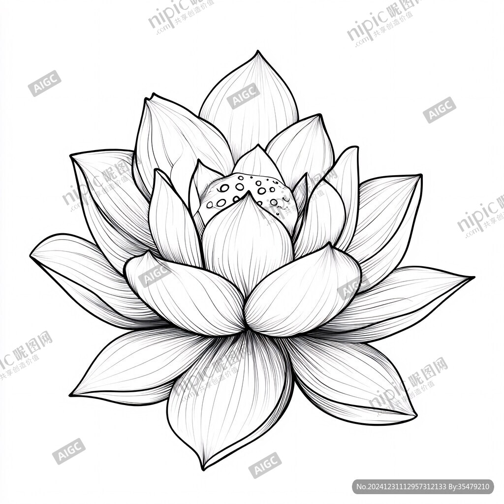 蓮花線稿