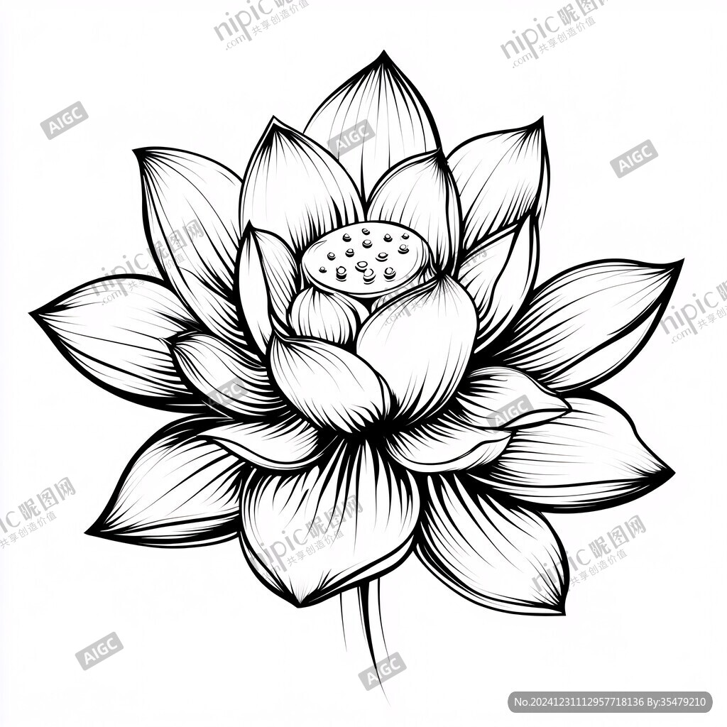 蓮花線稿